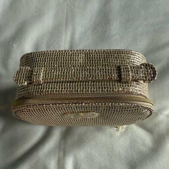 Christian Dior- Dior Beauty Gold Woven Cosmetic Case New In Box - Picture 4 of 7